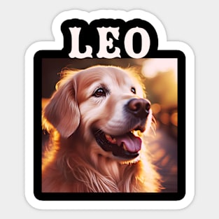 Leo, golden retriever puppy design for dog lovers Sticker